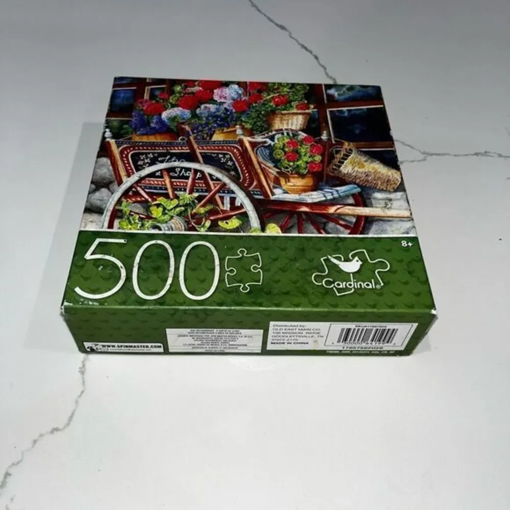 Cardinal 500 Piece Puzzle with Floral Bicycle Design